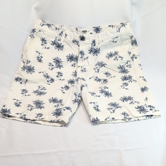 Old Navy Other - Old Navy Men's Tan and Blue Palm Print Shorts
